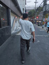 楠中國(guó)風(fēng)唐裝男裝短袖休閑舒適中式薄款全麻半袖寬松大碼夏季午粒 22#白色 S 曬單實(shí)拍圖