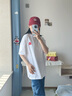 BORNCHAMPS/天生冠軍  夏季純棉寬松T恤男女同款休閑運(yùn)動(dòng)打底衫情侶短袖上衣 白色 L 曬單實(shí)拍圖