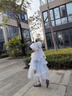 安妮優(yōu)兒（Anneyol）女童春秋季艾莎公主裙2025新款兒童小女孩蓬蓬紗蛋糕裙愛(ài)莎連衣裙 粉紅色 130 曬單實(shí)拍圖