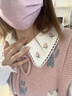 FSHE春秋季復古少女刺繡寬松娃娃領(lǐng)襯衫女長(cháng)袖內搭日系百搭小清新上衣 白色 L 曬單實(shí)拍圖