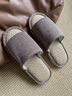 果洛菲亞麻拖鞋男士式室內家居棉麻防滑木地板四季拖鞋女 咖啡  42-43  曬單實(shí)拍圖
