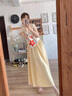 妍莉芬（yanlifen）2025新款法式簡約休閑長裙氣質(zhì)顯瘦連衣裙子半身裙兩件套裝女夏季 上衣+半身裙 S 曬單實拍圖