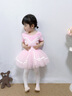 南瓜精靈兒童舞蹈服夏季女童練功服形體服芭蕾舞蓬蓬裙幼兒中國舞演出服裝 粉色【短袖】 105 （建議90-105cm22-25斤)） 曬單實拍圖