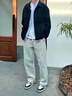 皇閣靚凡痞帥加長版休閑褲男生高個(gè)子190cm運(yùn)動(dòng)男褲青少年直筒長腿瘦高褲 8066灰色褲長110 L 曬單實(shí)拍圖