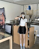真維斯（JEANSWEST）短褲女2025春季新款包邊撞色休閑運(yùn)動(dòng)風(fēng)高腰A字顯高顯瘦純棉短褲 曬單實(shí)拍圖