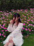 莫代爾法式仙氣蕾絲連衣裙女2025春秋季新款時尚復古設計感長袖仙女裙 淺杏 M 曬單實拍圖