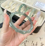 KNRIQUEN玉手鐲天然冰種綠晴水玉髓竹節手鐲玉鐲送女友生日禮物骨節美人鐲 綠晴水玉髓竹節手鐲 內徑54mm+精美禮盒 曬單實(shí)拍圖