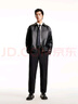 杰克·瓊斯（JACK&JONES）25年男裝仿皮衣外套男秋季商務(wù)皮夾克翻領(lǐng)寬松荔枝紋PU行政夾克 黑色E40 L (180) 曬單實(shí)拍圖