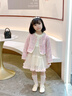 凡獵女童小香風(fēng)連衣裙春裝洋氣兒童公主裙寶寶一周歲禮服紗裙套裝春秋 M5645紫色 110 曬單實(shí)拍圖