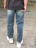 卡賓（CABBEEN）【寬松純棉】復古牛仔褲男2025夏季新款刺繡cleanfit直筒長褲 蔚藍色47 31 /175/L 曬單實拍圖