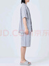 無印良品（MUJI）男式 涼感雙層紗織短袖睡衣套裝 男士家居服涼感物語25年夏季 灰色豎條紋 L -XL上裝180/104A下裝180/92A 曬單實拍圖