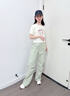 優(yōu)優(yōu)1點（Yoyo one）女童夏季套裝2025年新款兒童短袖工裝運動夏裝又酷又颯的大童女裝 15265綠色+9937米白色 150 150cm 曬單實拍圖