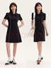 森馬（Semir）連衣裙女撞色短裙潮酷百搭夏季潮流polo領(lǐng)小黑裙顯瘦休閑時(shí)尚 黑色90001 S 曬單實(shí)拍圖