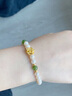 中國黃金（CHINA GOLD）天然淡水珍珠手串女手飾足金蓮花金老情人節生日禮物送女朋友老婆 蓮花珍珠手鏈6-7mm 約0.4g 曬單實(shí)拍圖
