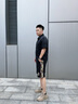 卡賓（CABBEEN）【漸變洗水黑?！磕醒b牛仔短袖襯衫潮牌撞色繡花襯衣外套開衫 煤黑色01 M /170/48 曬單實(shí)拍圖