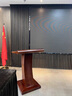 漢紀(jì)堂榆（HAJTANLY）可移動(dòng)實(shí)木演講臺(tái)培訓(xùn)臺(tái)教室講桌迎賓臺(tái)咨詢(xún)接待臺(tái)主席臺(tái)主持臺(tái) 紅棕色 曬單實(shí)拍圖