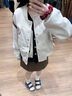 衣然呈品美式oversize毛呢外套女春秋新款設(shè)計(jì)感小眾韓系百搭短款棒球服女 灰色 【顏色偏灰，介意勿拍】 M 【建議105-120斤】 曬單實(shí)拍圖