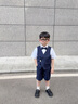 衣諾坊兒童西服套裝夏款藏青色花童西服男孩鋼琴演出主持人花童禮服西裝 曬單實(shí)拍圖