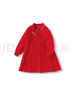 巴拉巴拉女童新中式針織連衣裙2025春紅色百褶公主拜年服裙子208125111001 曬單實拍圖