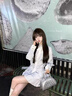 FSHE韓系藍(lán)色條紋襯衫連衣裙子2025早春新款小個(gè)子法式學(xué)院風(fēng)收腰短裙 襯衫裙含腰帶[miu里miu氣穿搭/20 L 55/60kg 曬單實(shí)拍圖