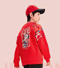 安踏兒童新年衣服套裝蛇年紅色加絨男童2025春季新款衛(wèi)衣褲子拜年服 傳奇紅-3/基礎黑-1 cm 165 曬單實拍圖