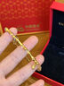 中國黃金（CHINA GOLD）足金黃水晶手串女竹節福牌首飾手鏈情人節生日禮物送女友媽媽 足金竹節福牌（5金珠）黃水晶手串-約0.8g 曬單實(shí)拍圖