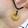 中銀億金鏤空花絲黃金項鏈男女足金平安扣吊墜掛墜生日新年禮物送男友老公 足金平安扣吊墜-配黑繩【金重約2g】 曬單實拍圖