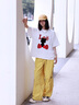 Lee Srtroi重磅夏季短袖t恤男女同款潮流寬松半袖夏天情侶裝潮流上衣服夏裝t 珍珠白 XL 約140-160斤可穿 曬單實(shí)拍圖