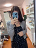 樂雅秀小個子吊帶碎花連衣裙子女夏季2025新款茶歇法式海邊度假氣質(zhì)長裙 短款黑色碎花裙 M （建議86-105斤） 曬單實拍圖