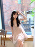 莫代爾網(wǎng)紗超仙連衣裙女2025夏季新款時尚甜美風(fēng)氣質(zhì)收腰顯瘦百搭短裙子 粉紅色 M 95-110斤 曬單實拍圖