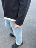 GXG男裝基礎圓領(lǐng)長(cháng)袖T恤男內搭24年秋季新品 黑色 180/XL 曬單實(shí)拍圖
