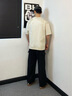 卡賓（CABBEEN）【高級印花】男裝夏季涼感冰絲短袖t恤新款立體LOGO上衣圓領(lǐng) 杏色15（寬松版型） L /175/50 曬單實拍圖