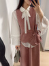 佰藍(lán)嬌牛仔套裝裙女2025春秋季新款高級感洋氣質(zhì)流蘇襯衫半身裙子三件套 粉色 S （建議105斤內(nèi)） 曬單實拍圖