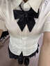 小野七天日系jk制服襯衫女收腰款校園感百搭上衣學院風純色內(nèi)搭襯衣 收腰襯衫長袖款[送炭灰領(lǐng)結(jié)] M 曬單實拍圖