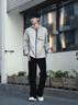 BOSS男士2025年夏季新款層壓網(wǎng)眼運(yùn)動(dòng)連帽夾克 284-沙礫色 L 曬單實(shí)拍圖