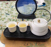 澤名家羊脂玉白瓷泡茶壺單壺陶瓷提梁壺一壺兩杯功夫茶具家用防燙泡茶器 水墨山水白瓷提梁壺小套組 曬單實(shí)拍圖
