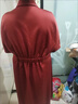 意枕上真絲連衣裙中古典紅云紗裙子女2025夏季新款桑蠶絲香云紗 酒紅色 2XL 建議120-130斤左右 曬單實(shí)拍圖