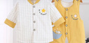溫蔓爾開(kāi)襠褲男寶套裝秋裝嬰兒薄棉衣背帶褲兩件套新生衣服秋寶寶夾棉04 粉色月亮小白兔 100 (22-28斤) 曬單實(shí)拍圖