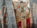 柒陌古【青溪】國(guó)風(fēng)復(fù)原款唐制原創(chuàng)漢服印花繡花裙大袖衫套裝 大袖衫+紅裙+披帛+白色襯裙 L 曬單實(shí)拍圖