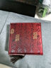 東之天地 古詩文佛珠盒流蘇布藝手鐲手串盒亞麻手鏈盒禮品包裝飾錦盒 書法首飾盒1個【棗紅】 曬單實拍圖