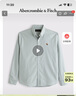 ABERCROMBIE & FITCH【牛津襯衫】男裝25春夏美式經(jīng)典小麋鹿長(zhǎng)袖開(kāi)衫襯衫KI125-5083 灰綠色 L (180/108A) 曬單實(shí)拍圖
