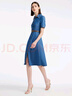歌莉婭天絲牛仔連衣裙女夏款襯衫式通勤裙子商場同款1B4C4J0J0 80U深牛仔藍 M 曬單實拍圖