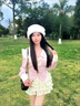 伊琦蕾甜美純欲風粉色兩件套春秋新款小個子甜妹襯衫蛋糕半身裙修身套裝 襯衫+短裙 套裝 M 曬單實拍圖
