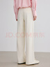 衣香麗影米白色闊腿休閑褲女春季新款寬松垂感開(kāi)叉直筒褲子 米色 L 曬單實(shí)拍圖