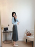 Teenie Weenie小熊半身裙女2025年春季新款學(xué)院通勤優(yōu)雅氣質(zhì)中長(zhǎng)款百褶裙女 中灰色 S 曬單實(shí)拍圖