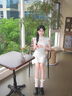朶云離新中式國風小飛袖連衣裙女夏季新款時尚復古氣質改良版旗袍短裙子 綠色 M 曬單實拍圖