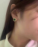 鉑米龍PLATMILLON新款鑲鉆女耳飾時(shí)尚氣質(zhì)耳釘輕奢高級感綠瑪瑙潮流耳環(huán)送老婆禮物 金色綠皓石（925銀針） 曬單實(shí)拍圖