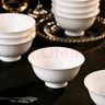 浩雅景德鎮(zhèn)陶瓷餐具簡約風(fēng)飯碗湯碗家用純白5英寸高腳碗8個(gè)裝 曬單實(shí)拍圖
