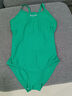 洲克ZOKE泳衣女連體三角素色修身遮肚溫泉女士游泳衣123501115A深綠L 曬單實(shí)拍圖