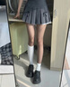 都市麗人jk小腿襪秋冬空調襪護膝顯瘦高筒棉襪女士長(cháng)襪黑色過(guò)膝長(cháng)筒襪黑白 曬單實(shí)拍圖